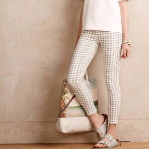 Paige Verdugo Ankle Skinny Jeans in Grey Gingham size 25